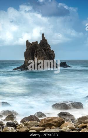 Abend am Strand von Benijo in der Nähe von Taganana, Teneriffa, Spanien Stockfoto