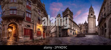 KATHEDRALE, SANTIAGO DE COMPOSTELA, EINE PROVINZ CORUNA, GALICIEN, SPANIEN Stockfoto