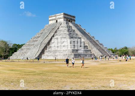Tempel der Kukulkan El Castillo Pyramide, Chichén Itzá Maya Ruinen, Yucatan, Mexiko Stockfoto