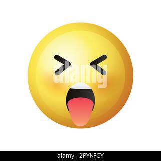 Hochwertiges Emoticon, isoliert auf weißem Hintergrund. Ekelhaftes Emoticon. Wütende Emoji. Emoticon-Vektor aufgebracht. Stock Vektor