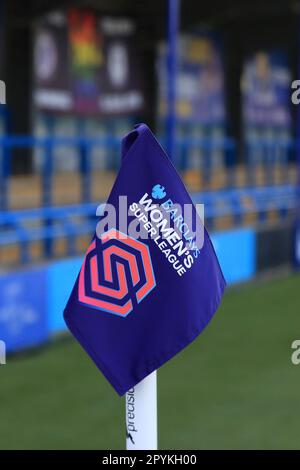 Kingston, Großbritannien. 03. Mai 2023. Ein allgemeiner Überblick über die WSL-Lackierung während des FA Women's Super League-Spiels zwischen Chelsea Women und Liverpool Women im Cherry Red Records Stadium, Kingston, England, am 3. Mai 2023. Foto von Carlton Myrie. Nur redaktionelle Verwendung, Lizenz für kommerzielle Verwendung erforderlich. Keine Verwendung bei Wetten, Spielen oder Veröffentlichungen von Clubs/Ligen/Spielern. Kredit: UK Sports Pics Ltd/Alamy Live News Stockfoto