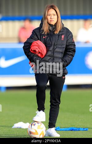 Kingston, Großbritannien. 03. Mai 2023. Ein unglücklich aussehender Fuka Nagano von Liverpool Women während des FA Women's Super League-Spiels zwischen Chelsea Women und Liverpool Women im Cherry Red Records Stadium, Kingston, England, am 3. Mai 2023. Foto von Carlton Myrie. Nur redaktionelle Verwendung, Lizenz für kommerzielle Verwendung erforderlich. Keine Verwendung bei Wetten, Spielen oder Veröffentlichungen von Clubs/Ligen/Spielern. Kredit: UK Sports Pics Ltd/Alamy Live News Stockfoto