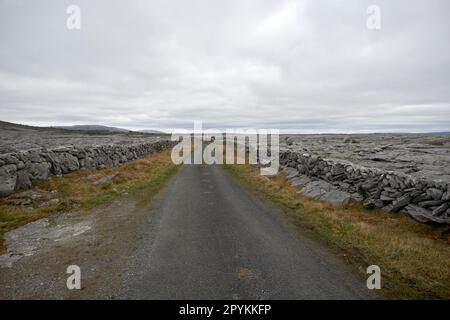 Kleine Landstraße durch den burren County clare republic of ireland Stockfoto