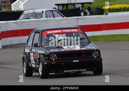 Jim Morris, Volkswagen Mk1 Golf GTi, Gordon Spice Trophy, Finale für Limousinen der Gruppe 1, die in den Jahren 1970 bis 1982 Rennen, laufen mit zwei zwanzig Minuten Stockfoto