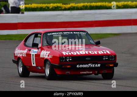 Mike Whitaker, Ford Capri III 3 Liter S, Gordon Spice Trophy, Finale für Limousinen der Gruppe 1, die in den Jahren 1970 bis 1982 mit zwei zwanzig gefahren sind Stockfoto