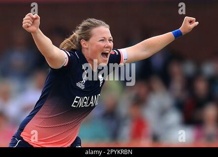 Aktenfoto von 12-07-2017 von Anya Shrubsole, die sagt, dass professionelle Spieler in Frauencricket „weiter wachsen“. Ausgabedatum: Donnerstag, 4. Mai 2023. Stockfoto