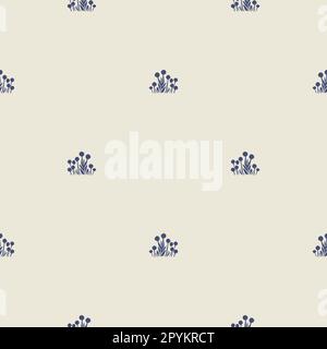 Eigenartiges Lino-Schnitt-Motiv-Vektormuster für Blattsplitter. Nahtlose Dekoration eines skurrilen Blattdesigns für den hintergrund von scandi. Stock Vektor