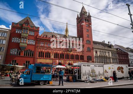 Rathaus oder das Rathaus am Marktplatz in der Altstadt der Schweiz Stockfoto