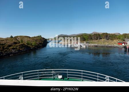 Fähre von Leka Island, Norwegen. Stockfoto