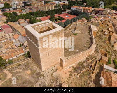 castillo de Arcos de Jalón, siglo XIV, Arcos de Jalón, Soria, comunidad Autónoma de Castilla y León, Spanien, Europa Stockfoto