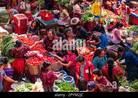 mercado tradicional, Chichicastenango, Quiché, Guatemala, America Central Stockfoto