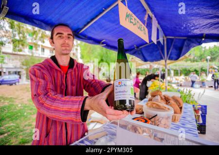 Mercado ecologico al Aire Libre, Plaza de Patins-plaza Bisbe Berenguer de Palou -. Palma. Mallorca Islas Baleares. Spanien. Stockfoto