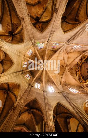 coro y Abside, iglesia gotica de Santa Eulalia, Siglos XIV-XIX, plaza de Santa Eularia, Mallorca, Islas Baleares, España Stockfoto