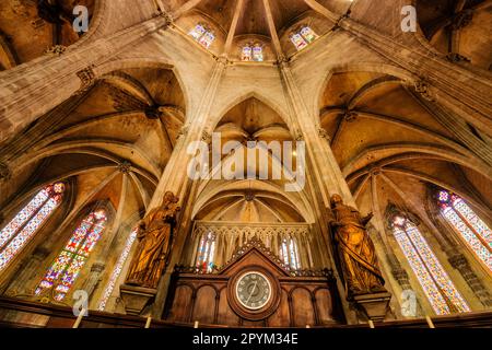 coro y Abside, iglesia gotica de Santa Eulalia, Siglos XIV-XIX, plaza de Santa Eularia, Mallorca, Islas Baleares, España Stockfoto