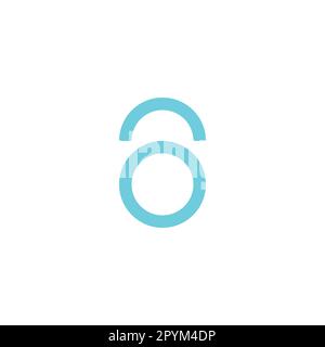 Vorhängeschloss, Buchstabe ein geometrisches Symbol einfacher Logo-Vektor Stock Vektor