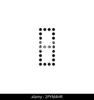 Buchstabe 8 rechteckige Kreise Geometrisches Symbol einfacher Logovektor Stock Vektor
