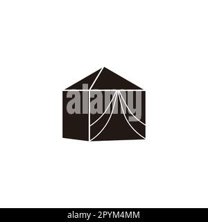 Zelt, geometrisches Symbol einfacher Logo-Vektor Stock Vektor