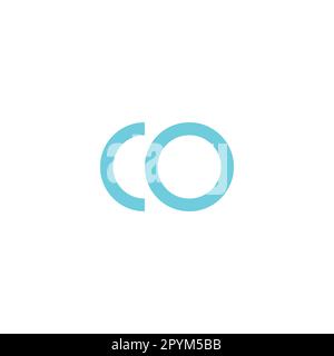 Buchstabe CO Kreis geometrisches Symbol einfacher Logo-Vektor Stock Vektor