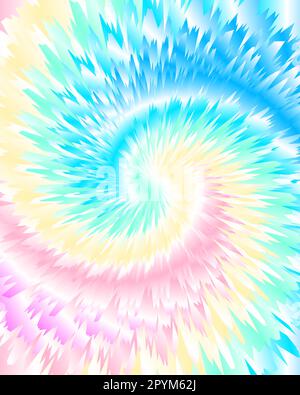 Abstrakte festliche bunte Hintergrund, Pastell Regenbogen Krawatte Farbmuster, Vektor-Illustration. Crazy Boho Spiral Wirbel Farbe. Stock Vektor