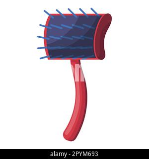 Ein Kamm für die Tierpflege und eine Bürste für die Haare von Hunden und Katzen. Vektordarstellung Stock Vektor