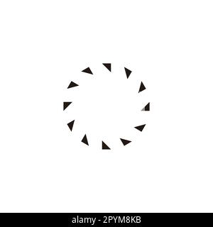 Dreiecke, abgerundetes geometrisches Symbol einfacher Logovektor Stock Vektor