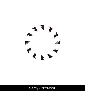 Pfeile, kreisförmiges geometrisches Symbol einfacher Logo-Vektor Stock Vektor