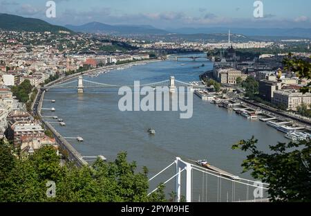 Blick vom Fishermans Bastion in Budapest Stockfoto