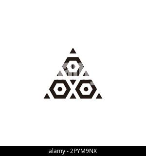 Dreiecke und Sechsecke, Texturen Geometrische Symbole einfacher Logo-Vektor Stock Vektor
