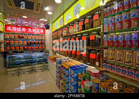 Chinesische Traditionelle Medizin Apotheke, Kowloon, Hongkong, China Stockfoto