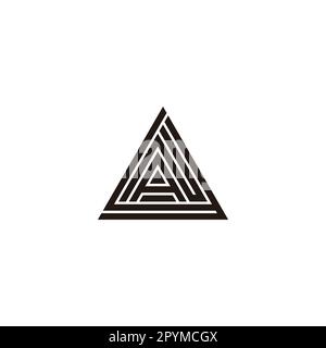 Buchstaben y, N und Ein geometrisches Dreieck einfacher Logovektor Stock Vektor