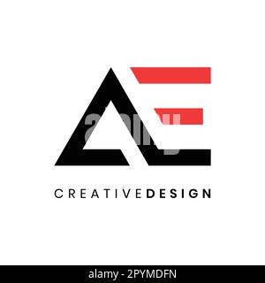 Abstrakte Vektordarstellung des modernen AE-Logos Stock Vektor