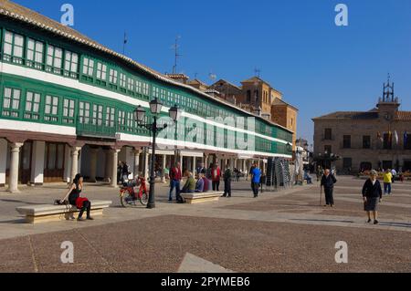 Almagro, Hauptplatz, Plaza Mayor, Provinz Ciudad Real, Route of Don Quixote, Castilla la Mancha, Spanien Stockfoto