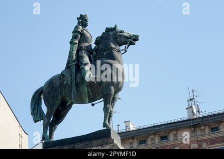 Grunwald-Statue in Krakau Stockfoto