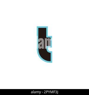 Buchstabe t Neon, blaues geometrisches Symbol einfacher Logo-Vektor Stock Vektor