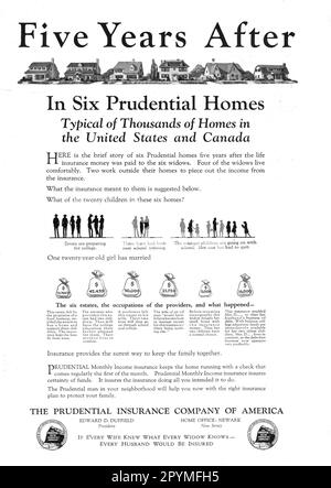 Die Prudential Insurance Company of America 'Five Years After' Antiquitätenwerbung, Postergröße, A3 Stockfoto