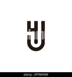 Buchstabe J Nummer 4 Abschirmung geometrisches Symbol einfacher Logo-Vektor Stock Vektor