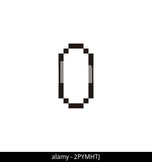 Zahl 0 Pixel geometrisches Symbol einfacher Logo-Vektor Stock Vektor