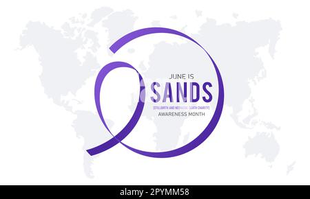 SANDS (Totgeburt und neonataler Tod) Aufklärungsmonat wird jedes Jahr im juni beobachtet. Juni ist SANDS Awareness Month. Vektorvorlage für banne Stock Vektor