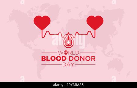 Der Weltblutspendertag findet jedes Jahr im juni 14 statt. Spenderblut-Konzept-Hintergrund für den Weltblutspendertag. Vektordarstellung. Stock Vektor