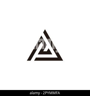 Buchstaben N und J geometrisches Dreieck einfaches Logo-Vektor Stock Vektor