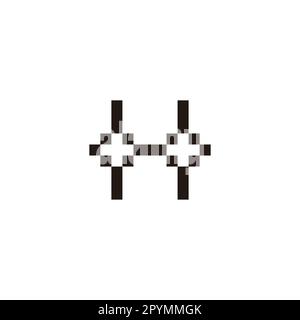 Buchstabe H plus geometrisches Symbol einfacher Logovektor Stock Vektor