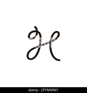 Buchstabe H, geometrisches Seil, einfacher Logo-Vektor Stock Vektor