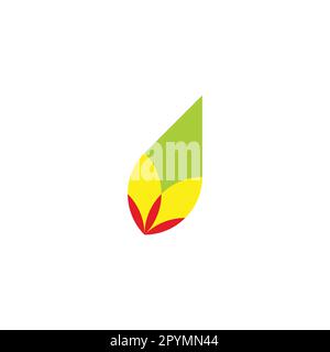 Blattförmiges, farbenfrohes geometrisches Symbol einfacher Logo-Vektor Stock Vektor