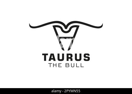 Schreiben Sie ein Logo, Bull-Logo, Kopf-Bull-Logo, Monogramm Logo Design-Vorlage Stock Vektor