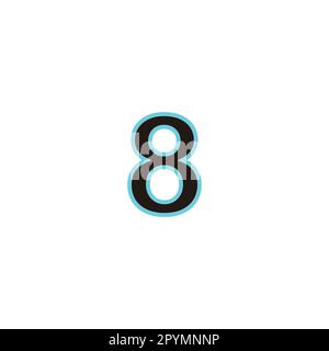 Linie 8, Neon-Symbol, einfaches Logo-Vektor Stock Vektor