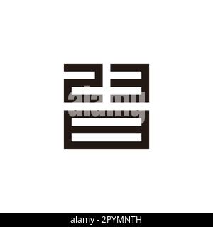 Nummer 2, 3 und 8 quadratisches geometrisches Symbol einfacher Logo-Vektor Stock Vektor