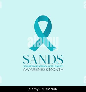 SANDS (Totgeburt und neonataler Tod) Aufklärungsmonat wird jedes Jahr im juni beobachtet. Juni ist SANDS Awareness Month. Vektorvorlage für banne Stock Vektor