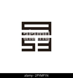 Nummer 9, 5 und 3 quadratisches geometrisches Symbol einfacher Logo-Vektor Stock Vektor