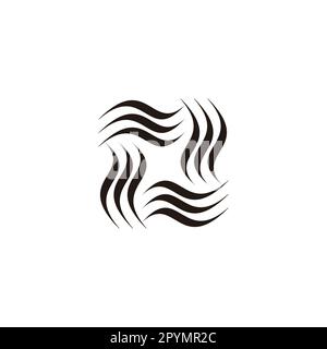 Buchstabe X Wellen, geometrisches Symbol einfacher Logo-Vektor Stock Vektor