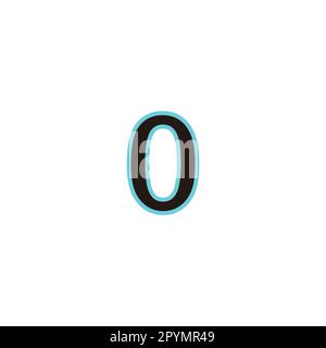 Nummer 0 Linienlicht, Neon geometrisches Symbol einfacher Logo-Vektor Stock Vektor